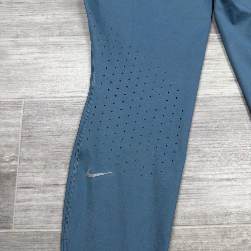Nike Swift High-Waisted 7/8 Running Leggings Womens Large Smokey Blue HJ2252 006